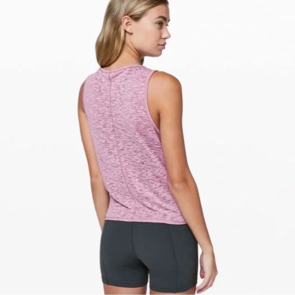 Lululemon pink breeze through twist front round neck tank top - Picture 5 of 5
